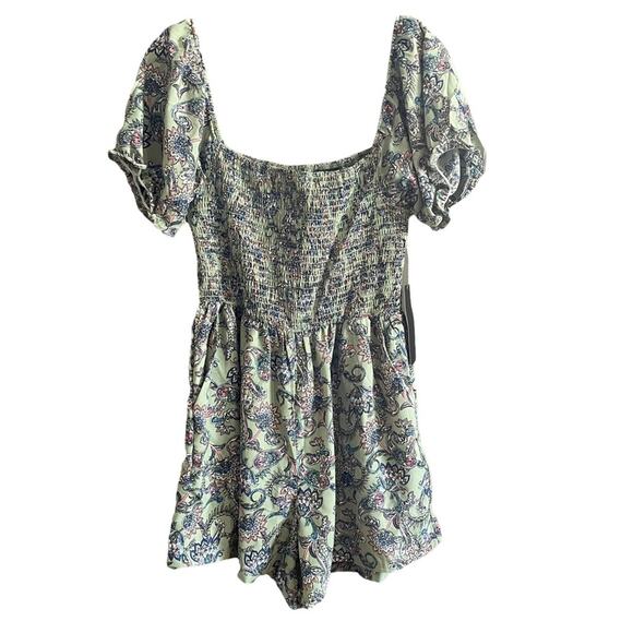 Minette Light Green Floral Romper XL NWT - Picture 1 of 7